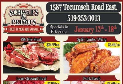 Schwab's & Primo's Flyer January 13 to 18