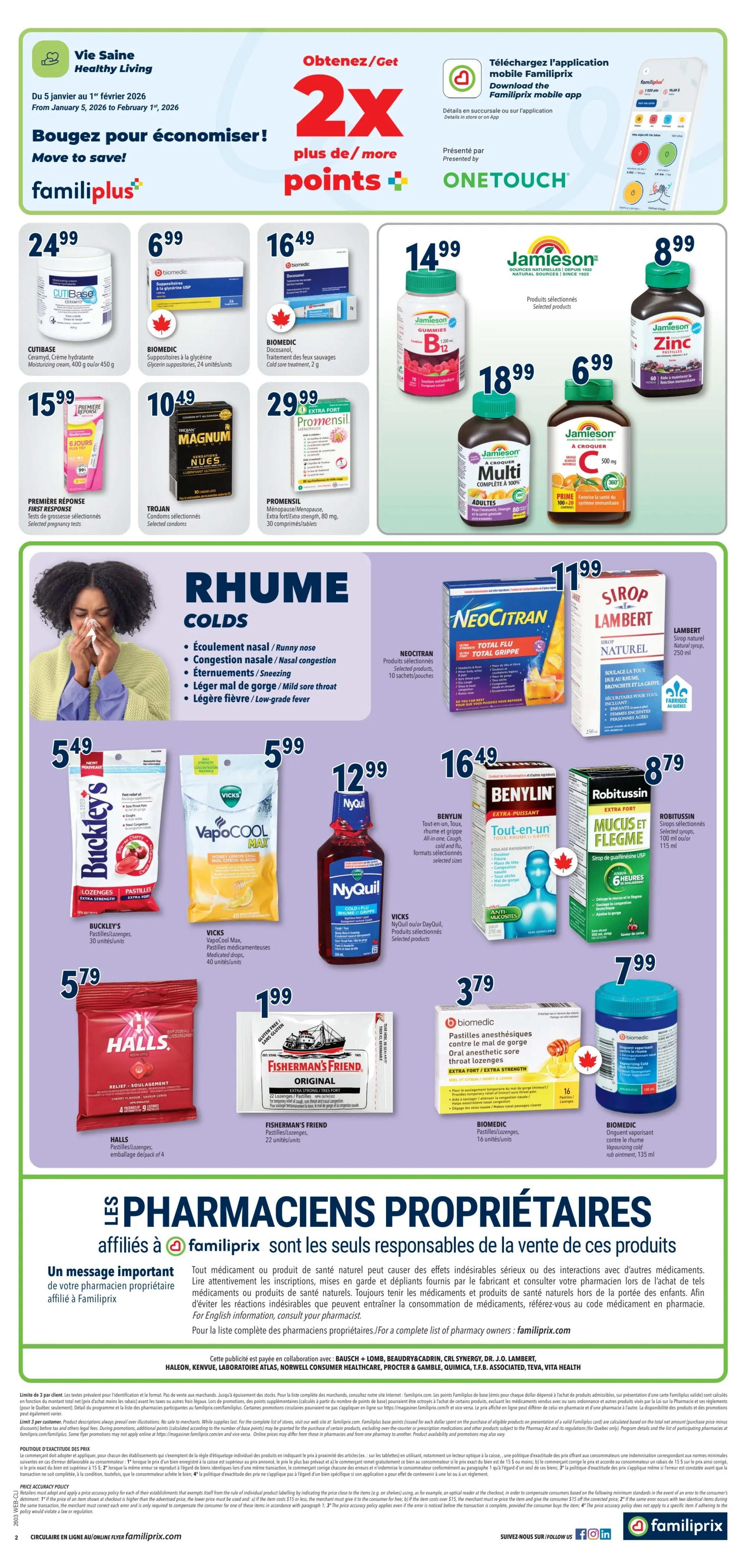 Familiprix Clinique Flyer January 15 to 21