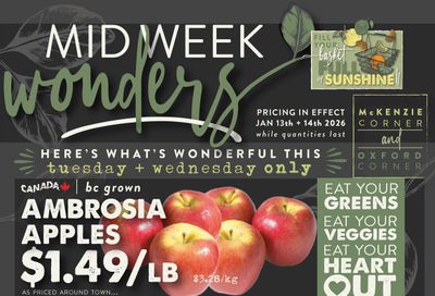 The Root Cellar Mid-Week Flyer January 13 and 14