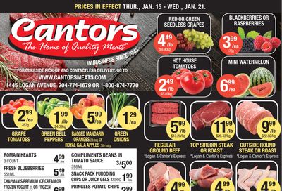 Cantor's Meats Flyer January 15 to 21