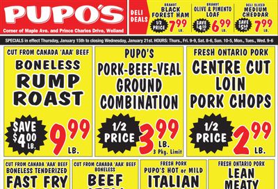 Pupo's Food Market Flyer January 15 to 21