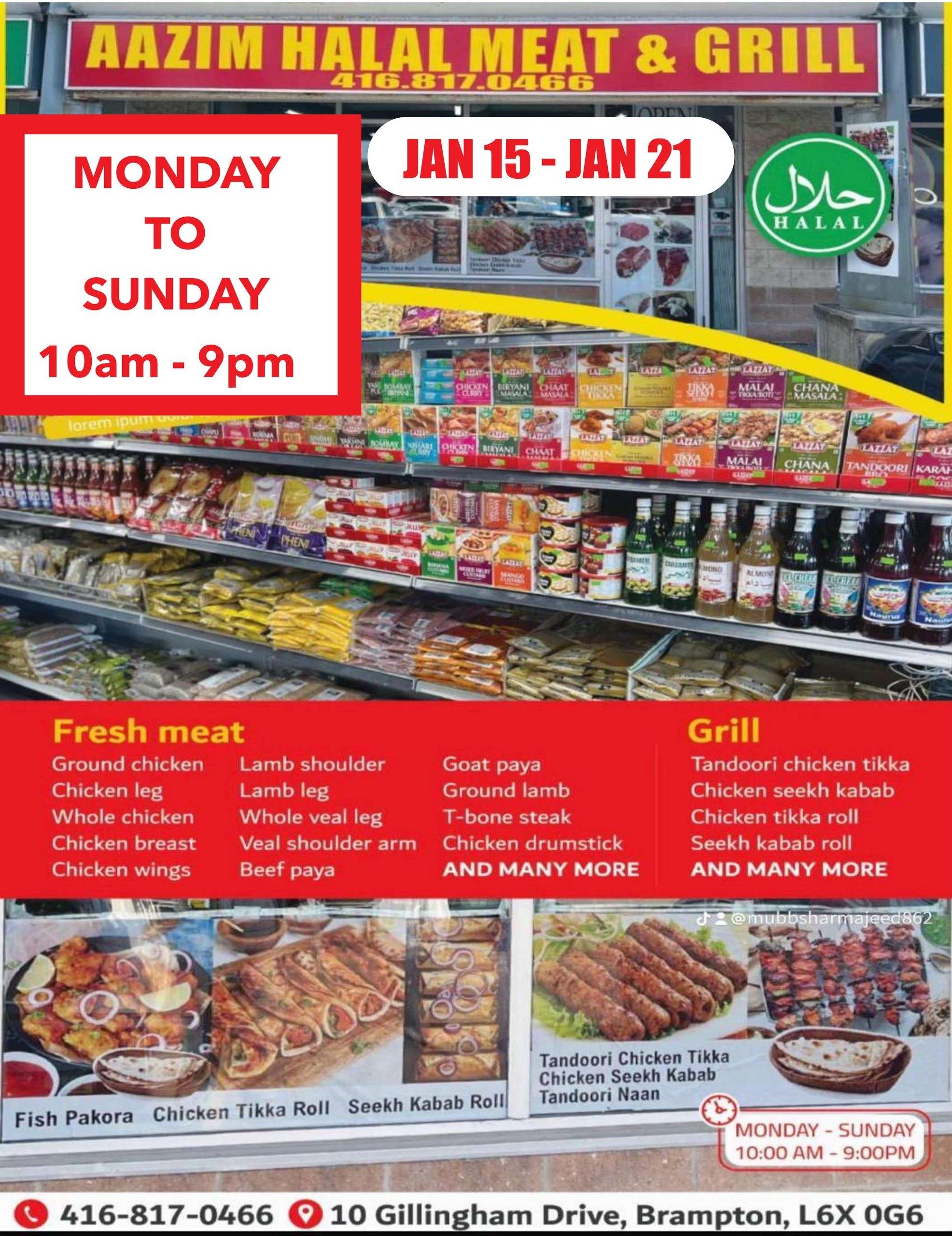 Aazim Halal Meat & Grill Flyer January 15 to 21