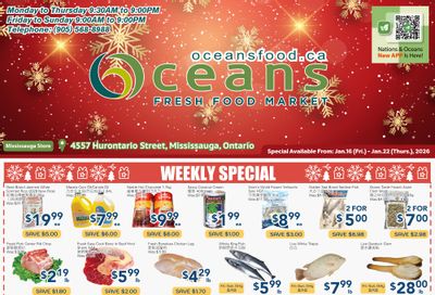 Oceans Fresh Food Market (Mississauga) Flyer January 16 to 22