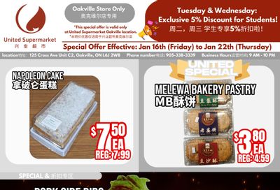 United Supermarket (Oakville) Flyer January 16 to 22