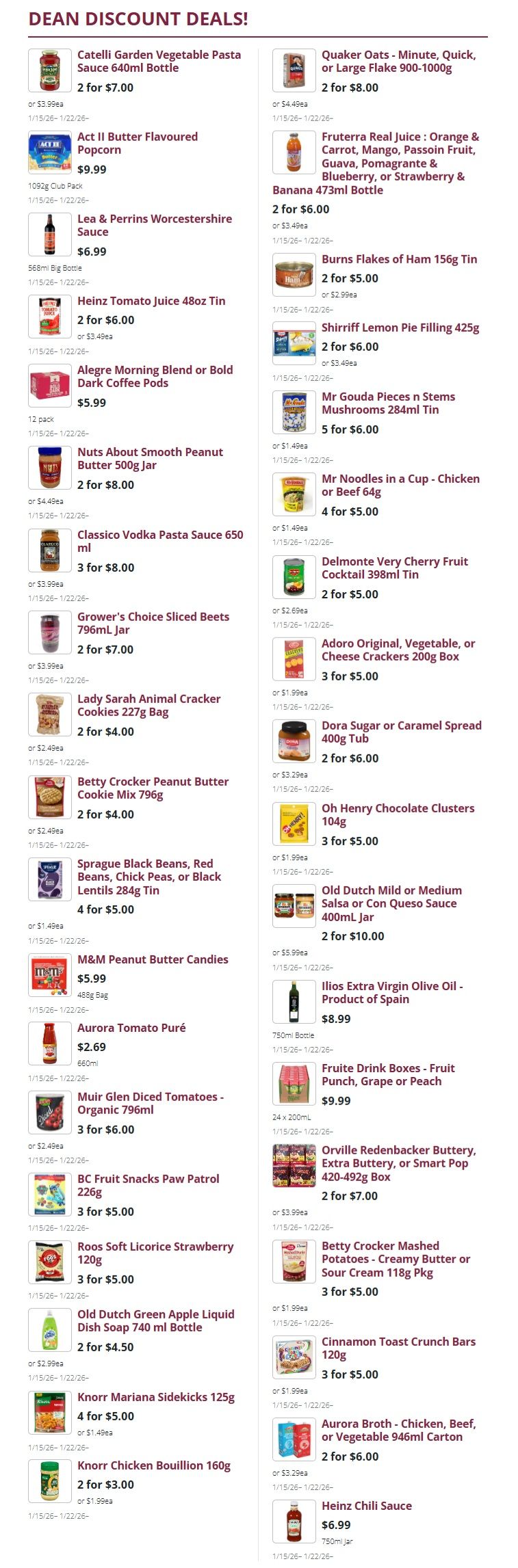 Mike Dean Local Grocer Flyer January 15 to 22