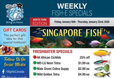 Big Al's (North York) Weekly Specials January 16 to 22