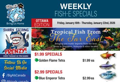 Big Al's (Ottawa) Weekly Specials January 16 to 22