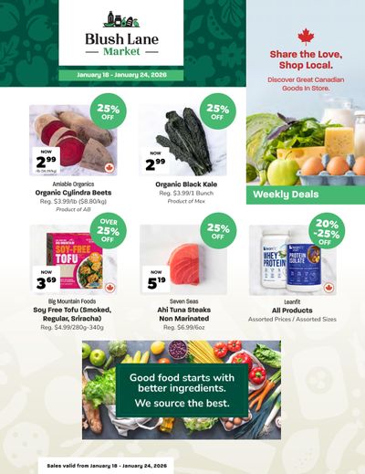 Blush Lane Organic Market Flyer January 18 to 24