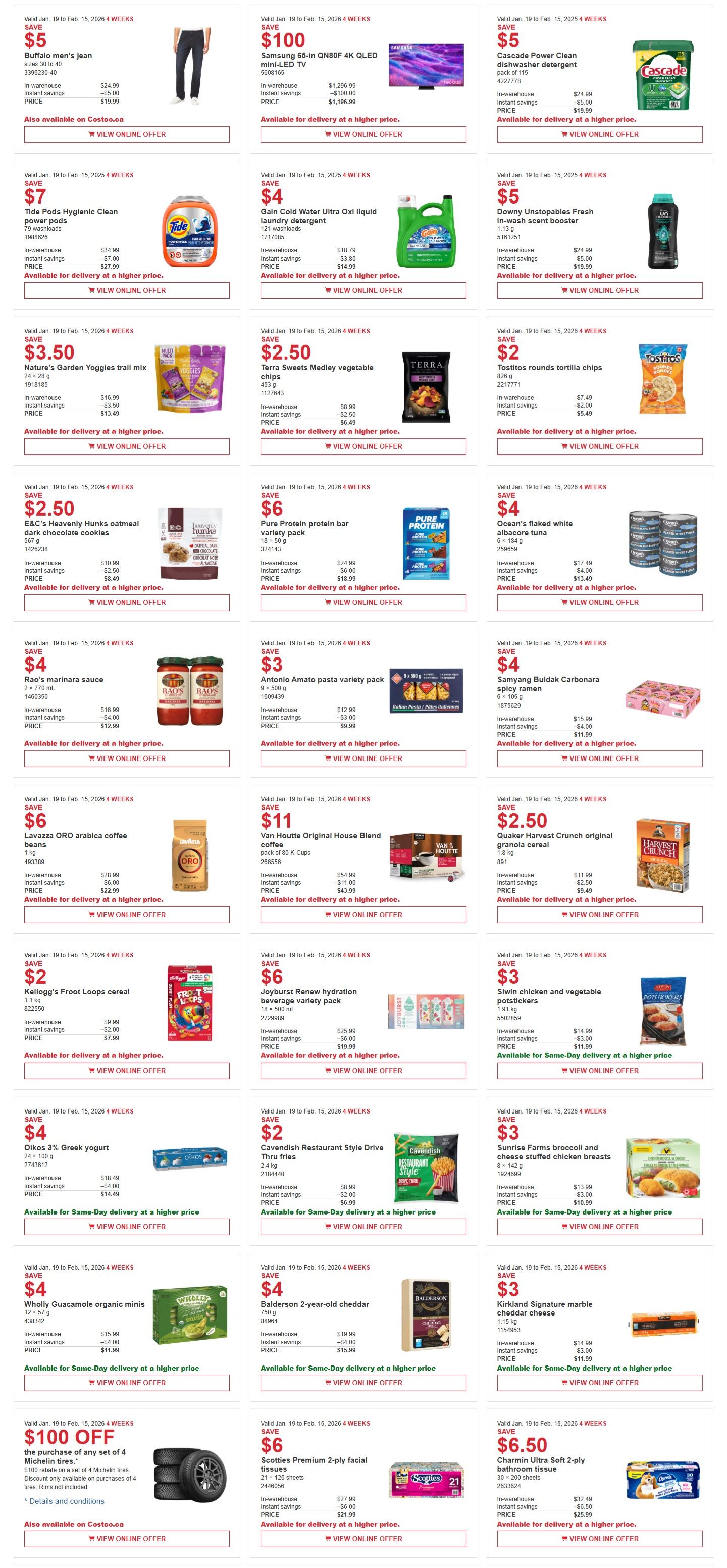 Costco (West, ON, Atlantic Canada) Warehouse Offers January 19 to February 15