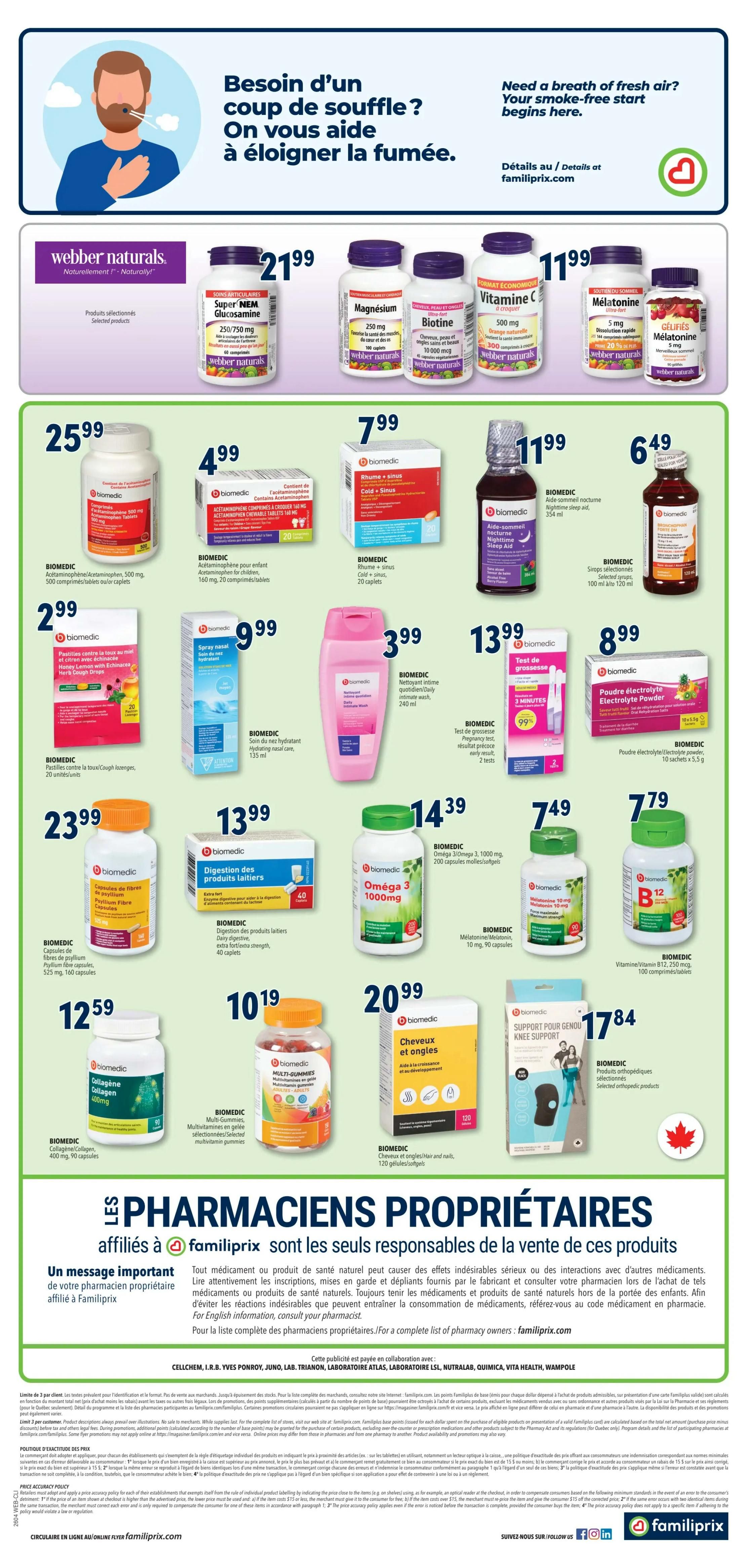 Familiprix Clinique Flyer January 22 to 28