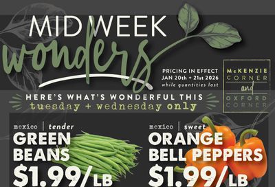 The Root Cellar Mid-Week Flyer January 20 and 21