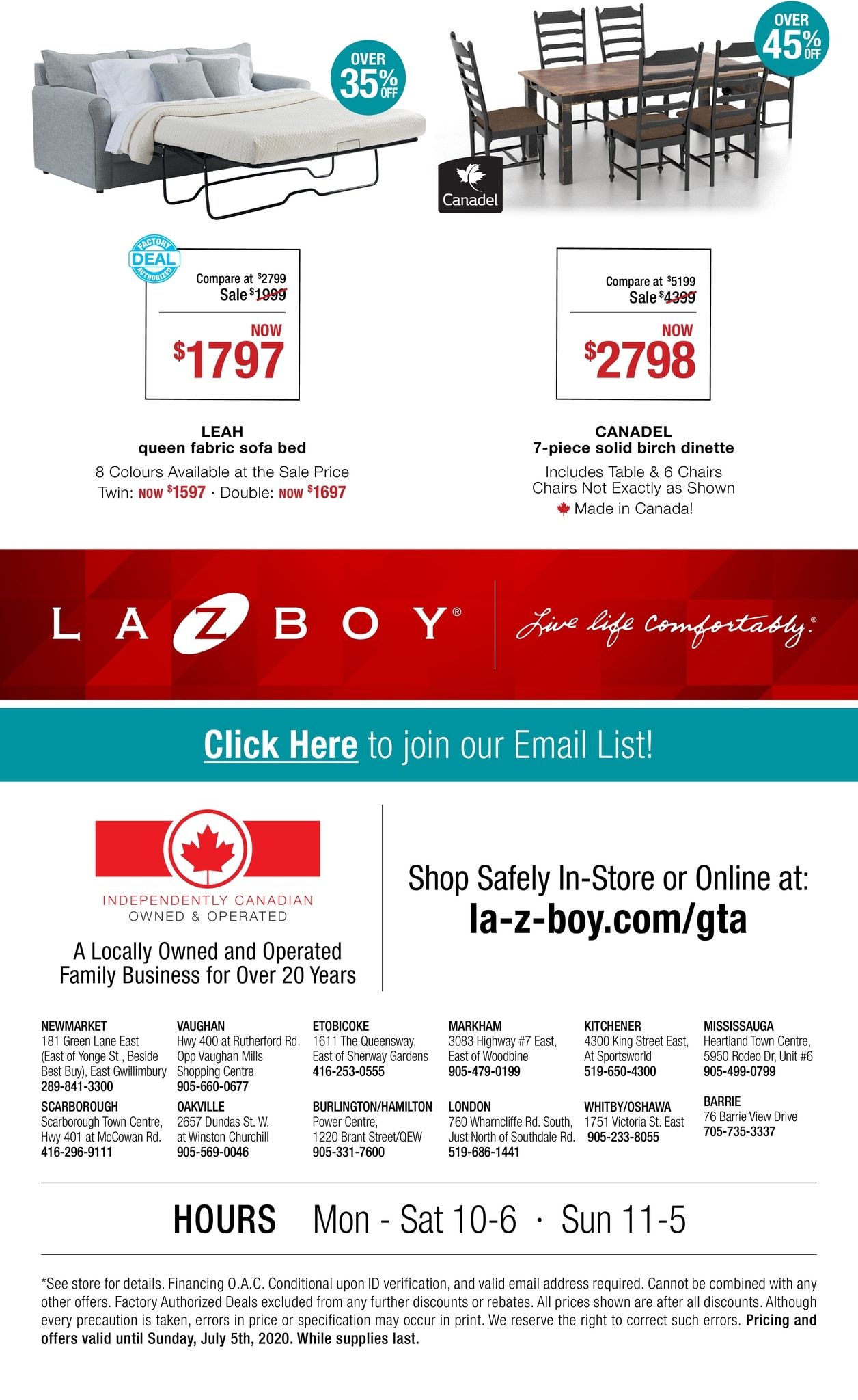 La-Z-Boy (GTA) Flyer June 22 to July 5