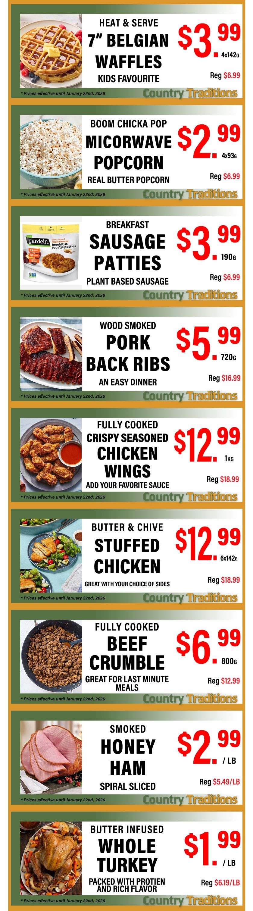 Country Traditions One-Shot Deals Flyer January 16 to 22