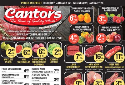 Cantor's Meats Flyer January 22 to 28