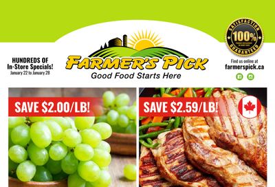 Farmer's Pick Flyer January 22 to 28