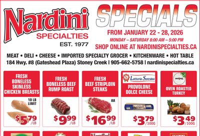 Nardini Specialties Flyer January 22 to 28