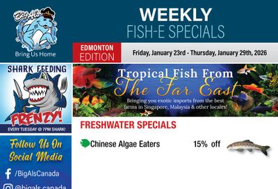 Big Al's (Edmonton) Weekly Specials January 23 to 29