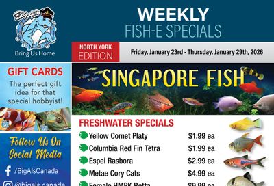 Big Al's (North York) Weekly Specials January 23 to 29