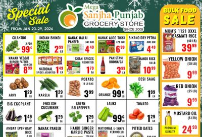 Sanjha Punjab Grocery Store Flyer January 23 to 29