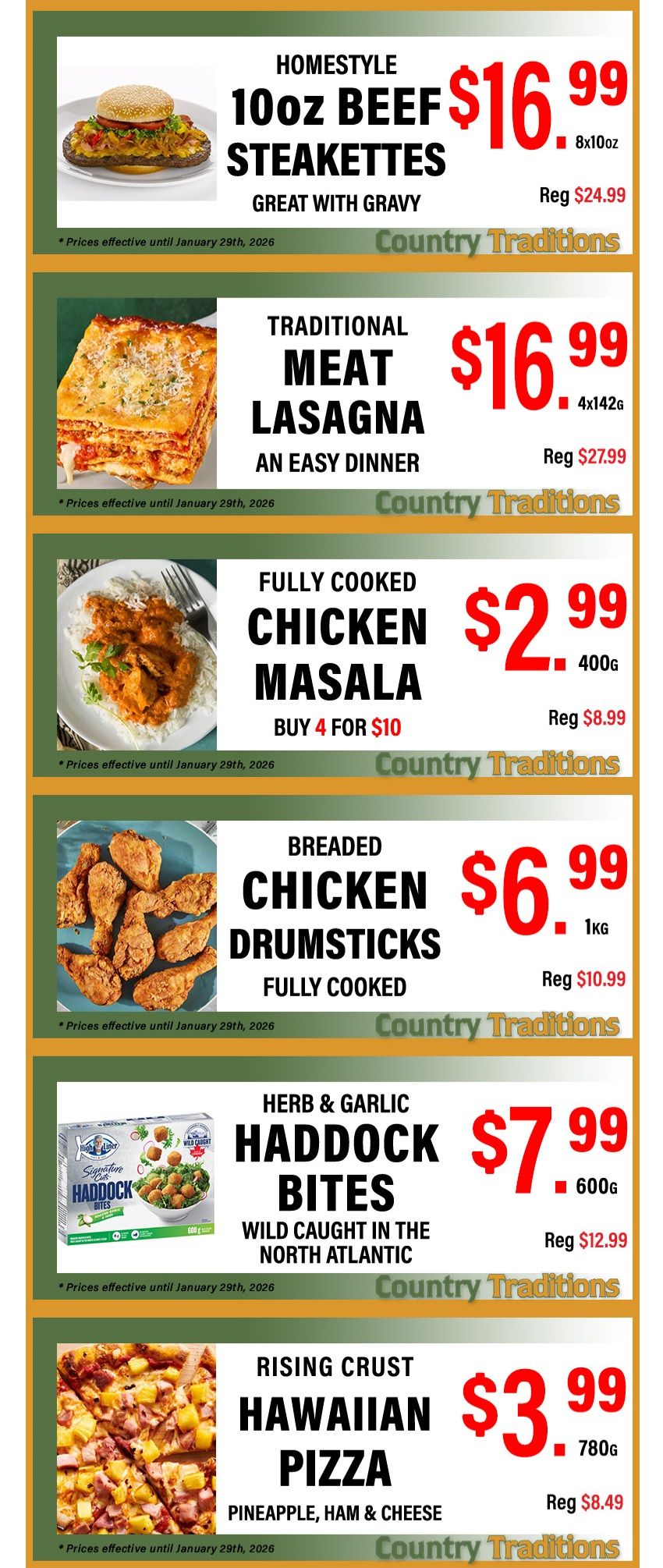 Country Traditions One-Shot Deals Flyer January 23 to 29
