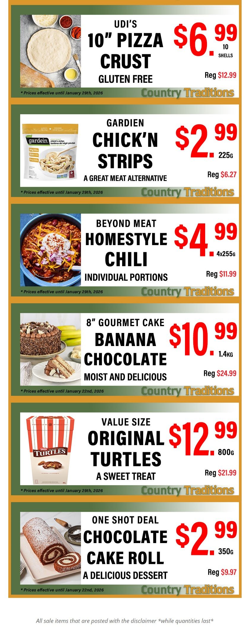 Country Traditions One-Shot Deals Flyer January 23 to 29