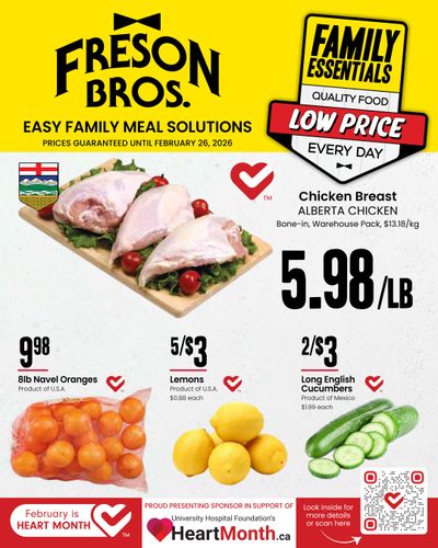 Freson Bros. Family Essentials Flyer January 30 to February 26