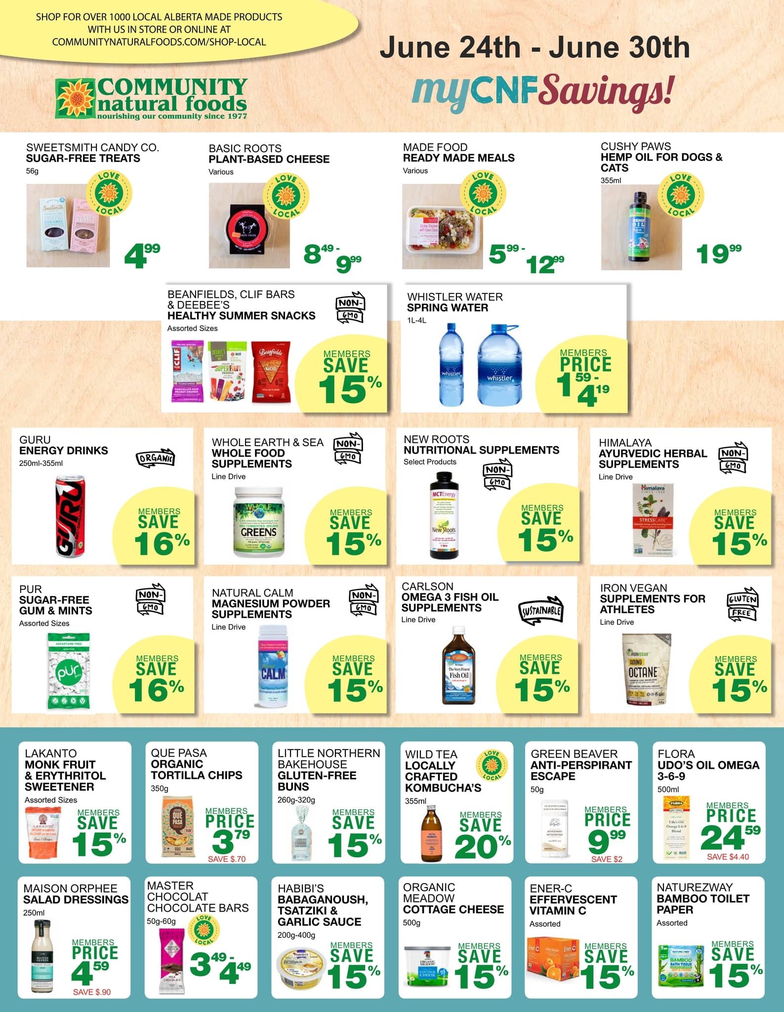 Community Natural Foods Flyer June 24 to 30