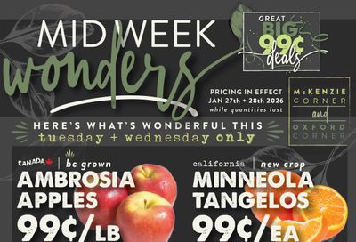 The Root Cellar Mid-Week Flyer January 27 and 28