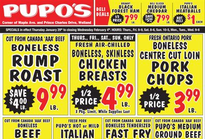 Pupo's Food Market Flyer January 29 to February 4