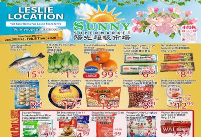 Sunny Supermarket (Leslie) Flyer January 30 to February 5