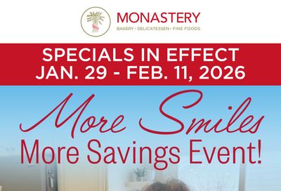 Monastery Bakery Flyer January 29 to February 11