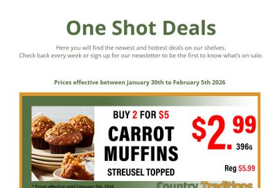 Country Traditions One-Shot Deals Flyer January 30 to February 5