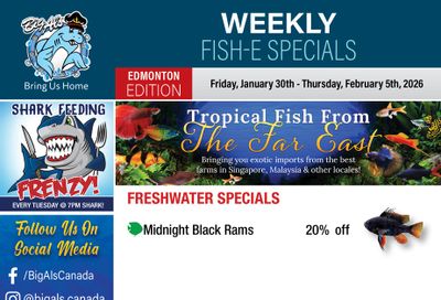 Big Al's (Edmonton) Weekly Specials January 30 to February 5