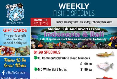 Big Al's (Hamilton) Weekly Specials January 30 to February 5