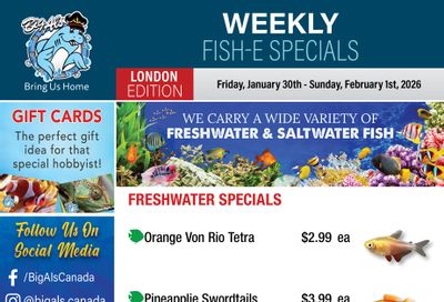 Big Al's (London) Weekend Specials January 30 to February 1