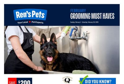Ren's Pets Pet Grooming Must-Haves Flyer February 1 to 28