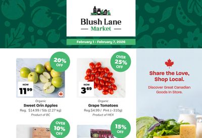 Blush Lane Organic Market Flyer February 1 to 7