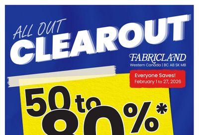 Fabricland (West) Flyer February 1 to 27