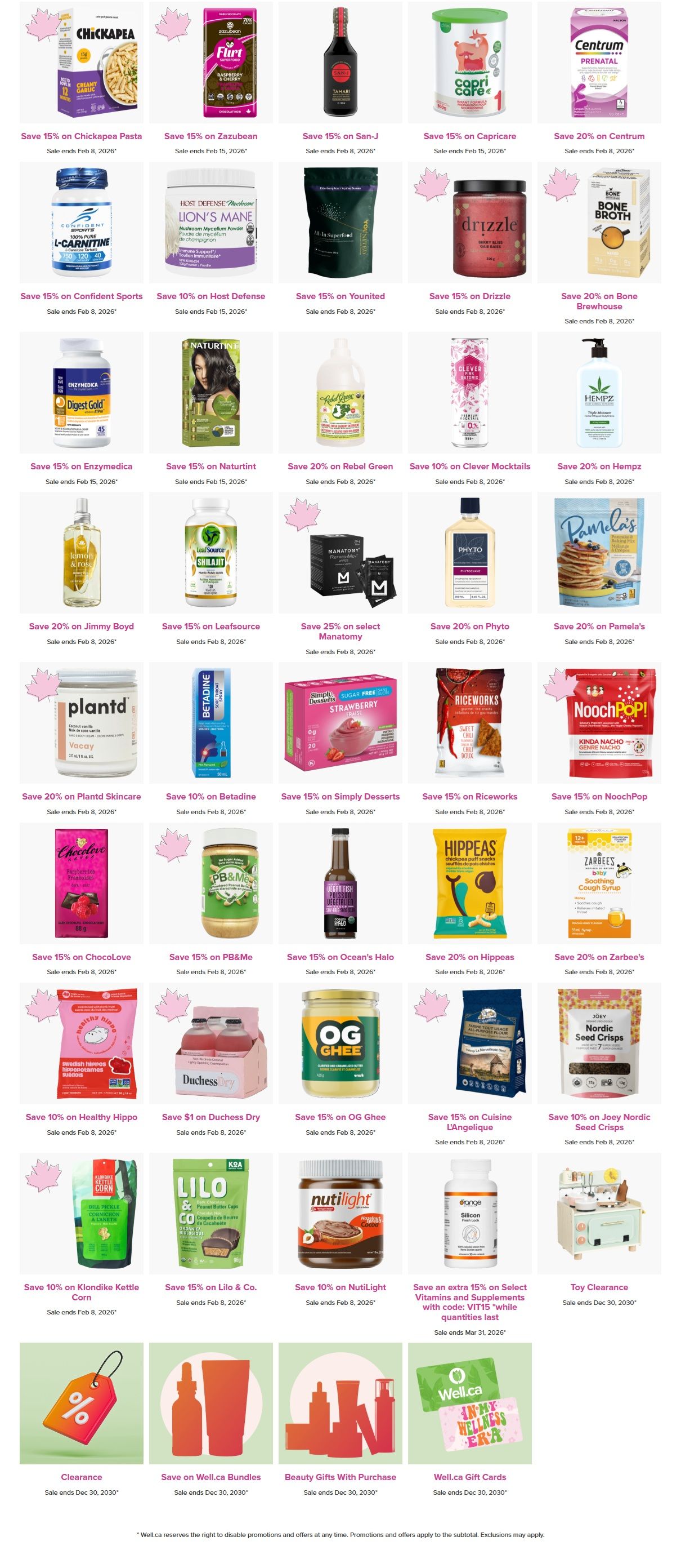 Well.ca Weekly Sales February 2 to 8