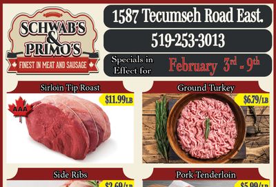 Schwab's & Primo's Flyer February 3 to 9