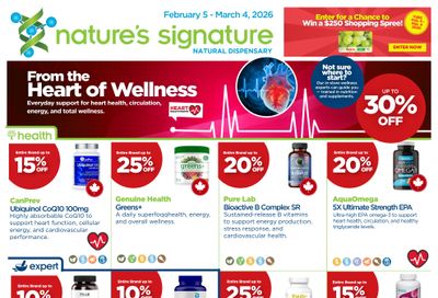 Nature's Signature Flyer February 5 to March 4