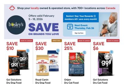 Bosley's by PetValu Flyer February 5 to 18