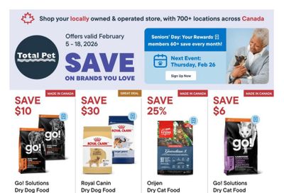 Total Pet Flyer February 5 to 18