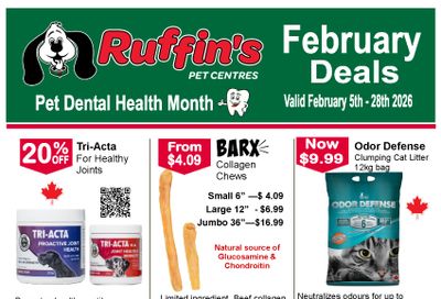 Ruffin's Pet Centre Flyer February 5 to 28