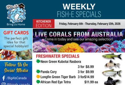 Big Al's (Kitchener) Weekly Specials February 6 to 12
