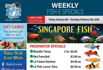 Big Al's (North York) Weekly Specials February 6 to 12
