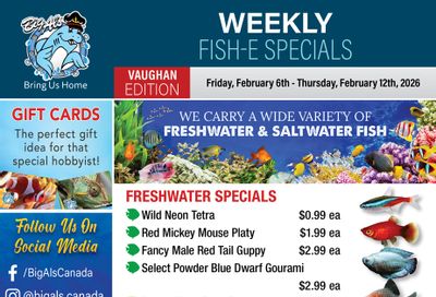 Big Al's (Vaughan) Weekly Specials February 6 to 12