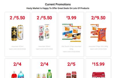 Hasty Market in-store Deals February 1 to March 1