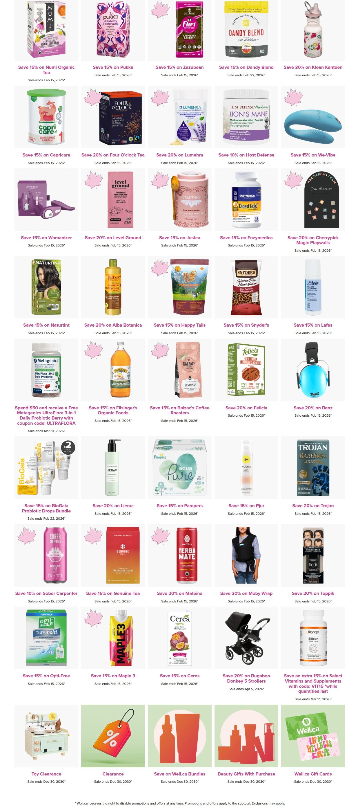 Well.ca Weekly Sales February 9 to 15