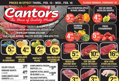 Cantor's Meats Flyer February 12 to 18